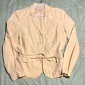 Women's Merona Cream Blazer with subtle stripe and cinchable waist